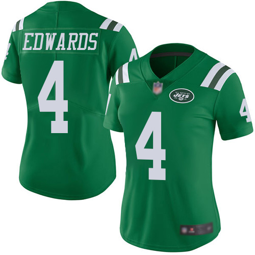 New York Jets Limited Green Women Lac Edwards Jersey NFL Football #4 Rush Vapor Untouchable->women nfl jersey->Women Jersey